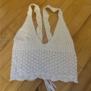 White Crochet Tank Top